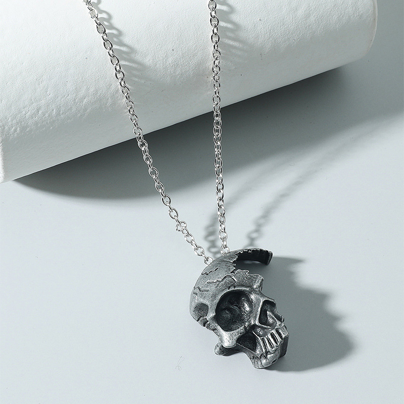 Zinc alloy Material Retro Geometric Alloy Titanium Steel Halloween Men'S Necklace