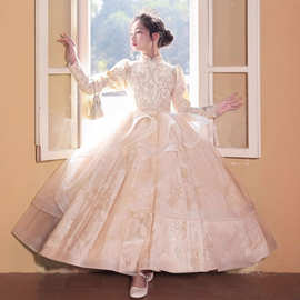 女童走秀礼服2026新款新中式儿童钢琴演出服花童生日蓬蓬纱公主裙