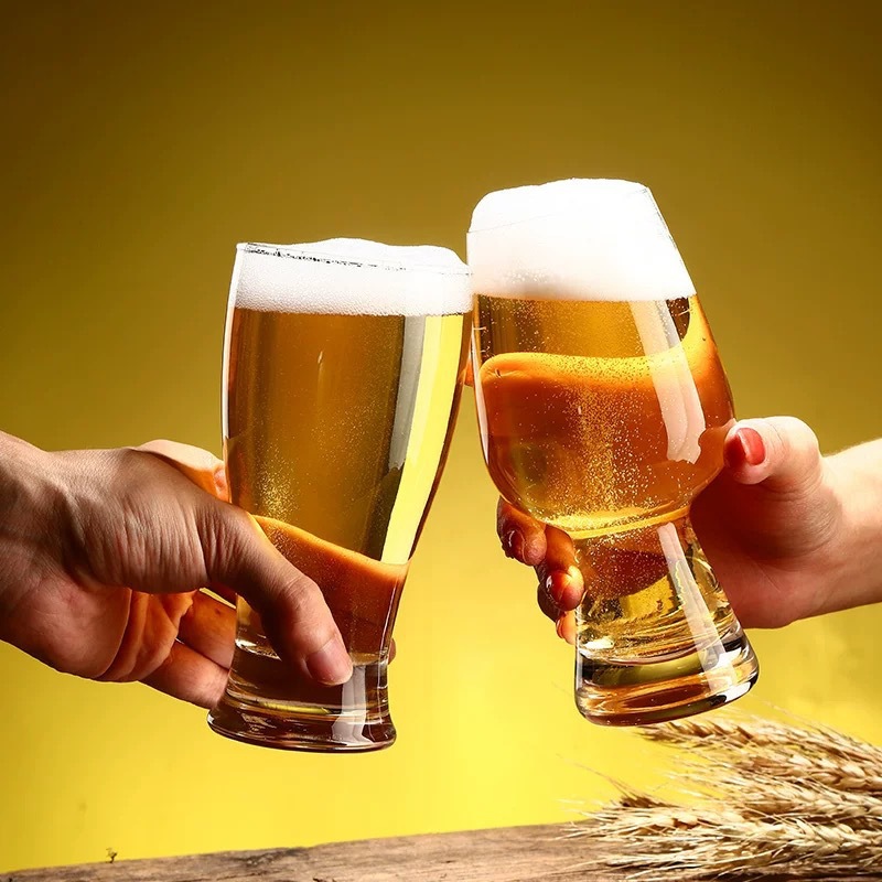 Taza de cerveza de vidrio grande, taza especial de cerveza artesanal gruesa, taza de cerveza de red, taza de cerveza de gran capacidad de personalidad creativa