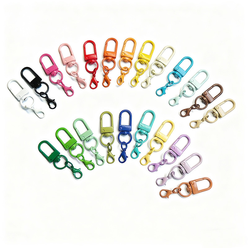 Colorful Painted Zinc Alloy Door Buckle + 14mm Lobster Clasp DIY Jewelry Accessories Wholesale Rotating Key Chain Accessories