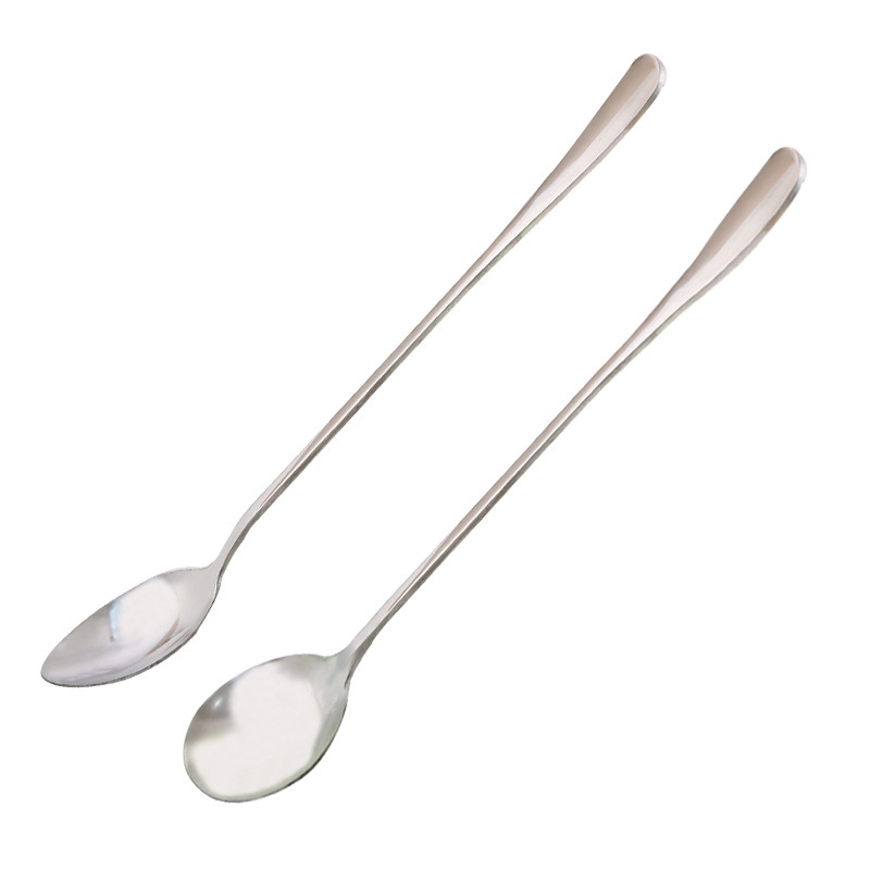 Creative Stainless Steel Long Handle Household Restaurant Stirring Coffee Korean Dessert Milk Tea Small Soup Spoon_voghion.com