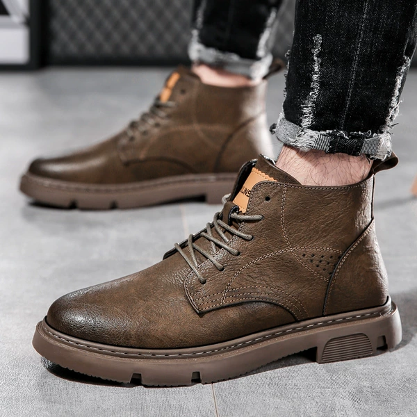 Brown cotton boots