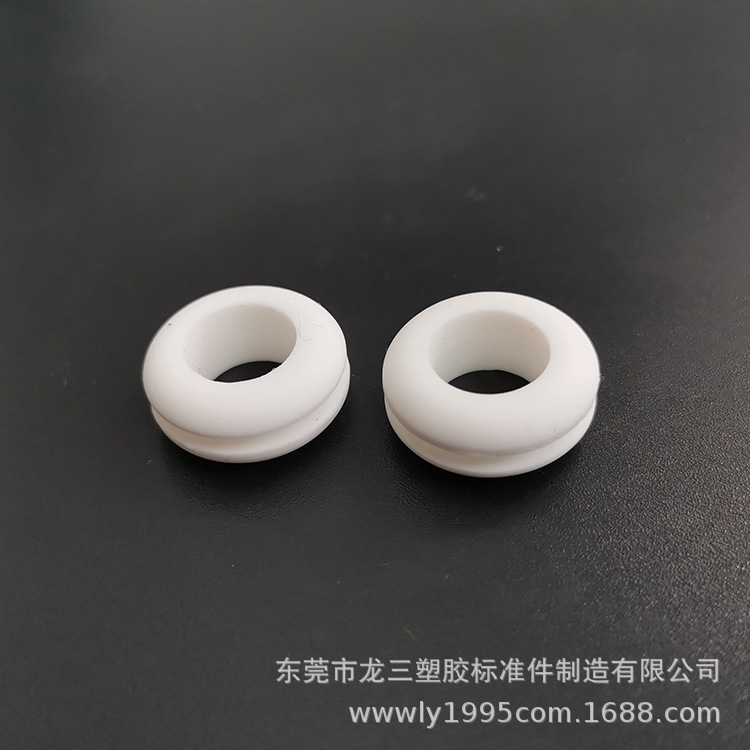 龙三塑胶厂家批发 硅胶乳白色双面护线圈中孔10.0 过REACH