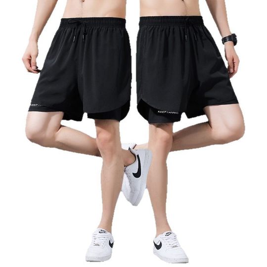 Fake Two-Piece American Basketball Shorts Summer Sports Shorts Men's and Women's Quick-Dry Casual Running Training Fitness Lining