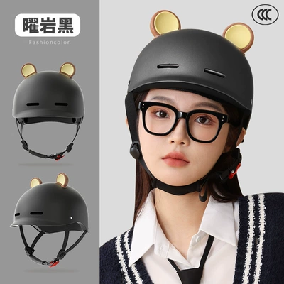 riding helmet battery car helmet – Motosiklet kaskı (dəbilqə) - 3c-certification-yaoyan-black