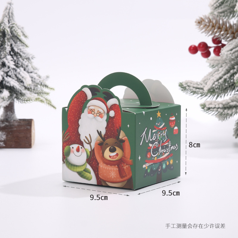 新しいクリスマスのリンゴの箱の手提げの平安の果物の包装箱の漫画のクリスマスのプレゼントの色の箱のビスケットのキャンディーの箱|undefined