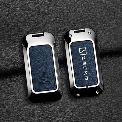 Suitable for Zeekr 001 key Car key bag - jike-c-modelblue-goat-leather