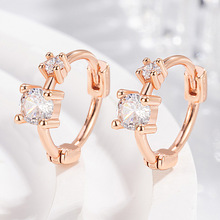 简约精致时尚锆石耳扣女 小众设计感气质韩版耳环耳饰品批发代发