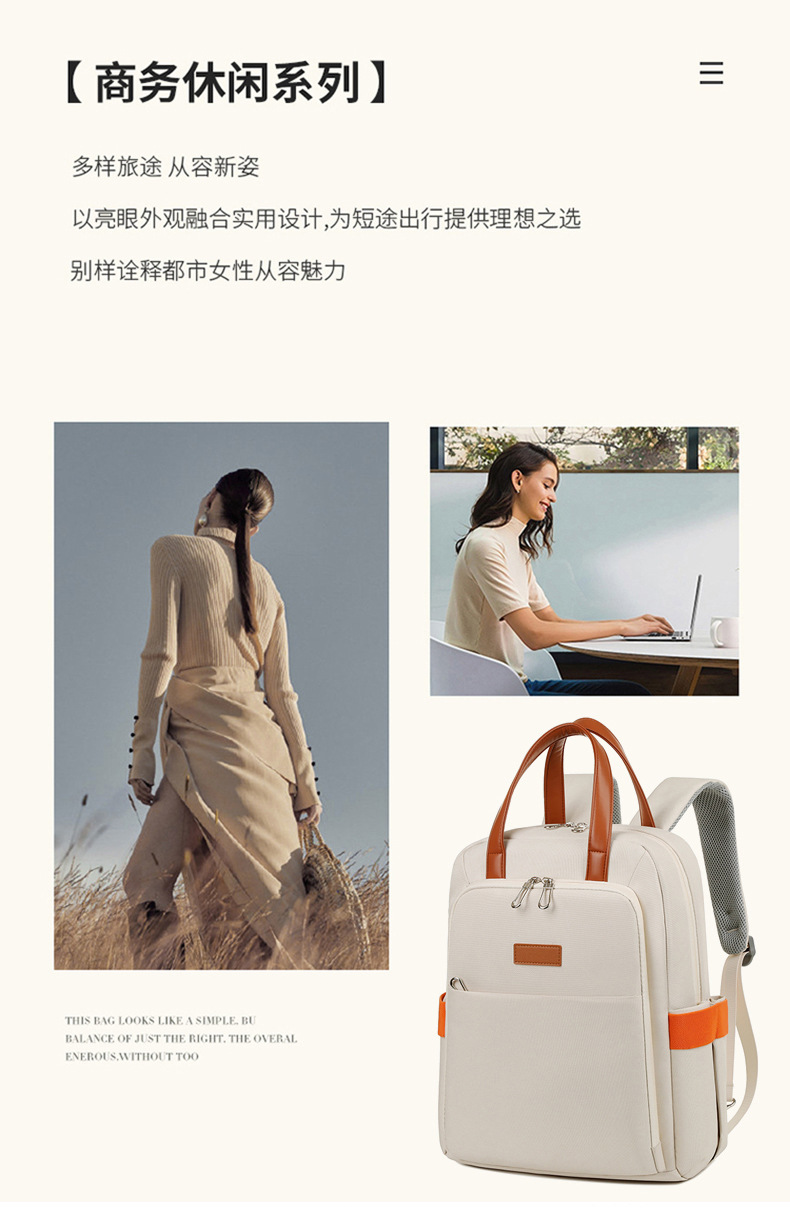 High-end women's backpack, men's Oxford fabric, large-capacity, multi-functional, durable and fashionable business backpack undefined