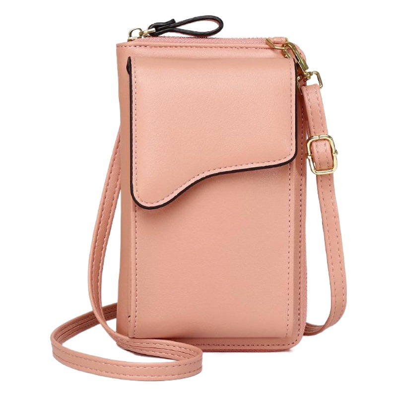 2023 creativa nueva moda estilo coreano hombro mensajero bolsa de gran capacidad de las mujeres larga cartera color sólido teléfono bolsa