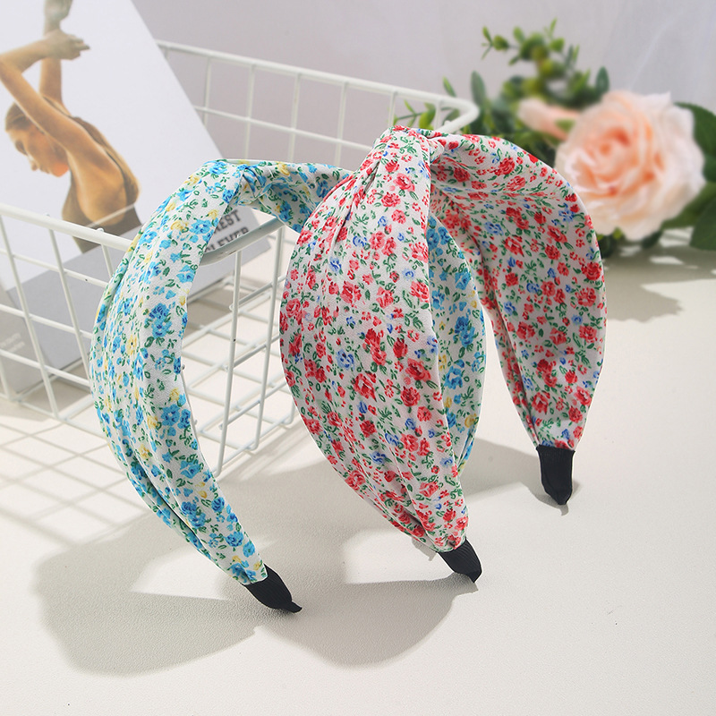 新品碎花蝴蝶結髮箍高顱頂頭飾氣質發卡網紅2024新款寬邊洗臉頭箍