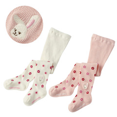 Miki Socks Spring and Autumn Children's Cartoon CS Rich Rabbit Flower Embroidered Pantyhose Girls' Underwear Dropshipping