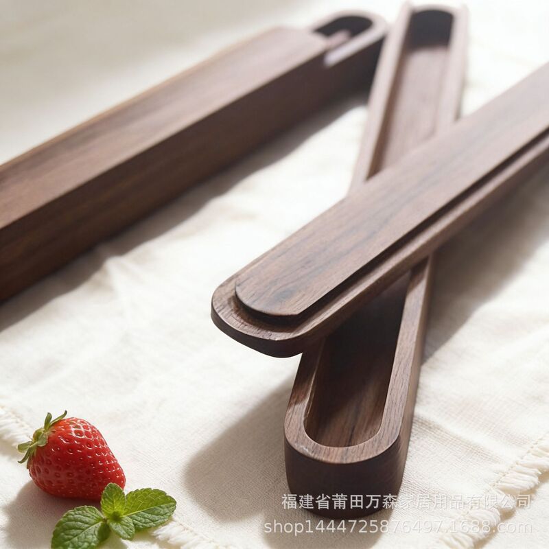 Creative portable suit chopsticks box fashion black walnut wooden travel chopsticks student wooden chopsticks box tableware Creative portable suit chopsticks box fashion black walnut wooden travel chopsticks student wooden chopsticks box tableware