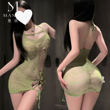 曼欲原创情趣内衣女性感制服纯欲透视诱惑欧美镂空网衣包臀裙W30