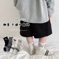 24107儿童女童袜子中筒男孩棉春秋潮袜学生宝宝秋冬运动男童棉袜