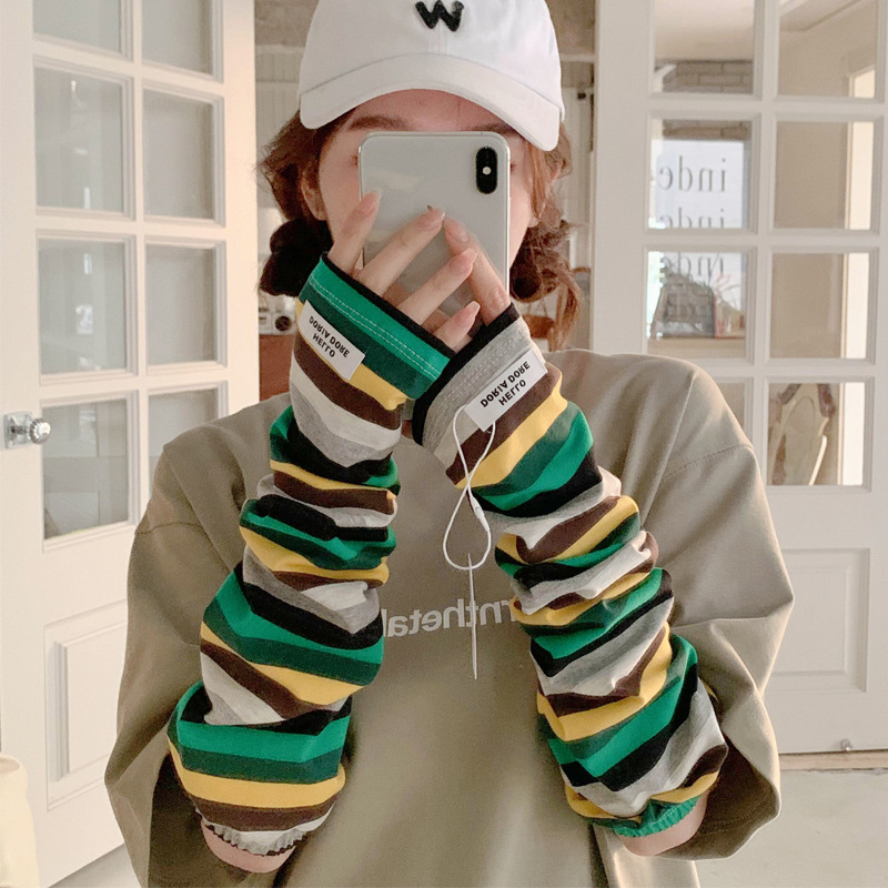 Sunscreen sleeve pure cotton gloves ice silk cycling women's ice sleeves arm protector arm sleeve loose summer hand sleeve wholesale