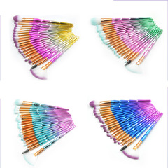 20支眼部化妝刷套裝 炫彩鑽石獨角獸化妝刷 美妝工具跨境代發