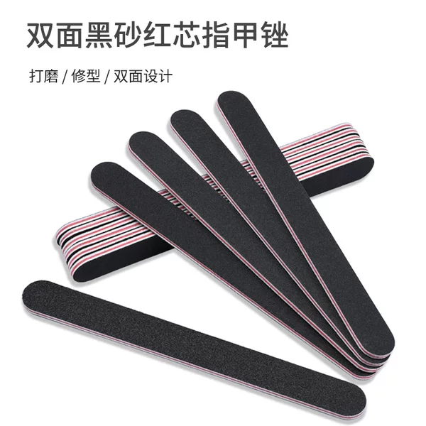 Double-Sided Nail File, Black Red Core Polishing Strip, Nail File, Double-Sided Manicure Sanding Strip, Manicure Tool