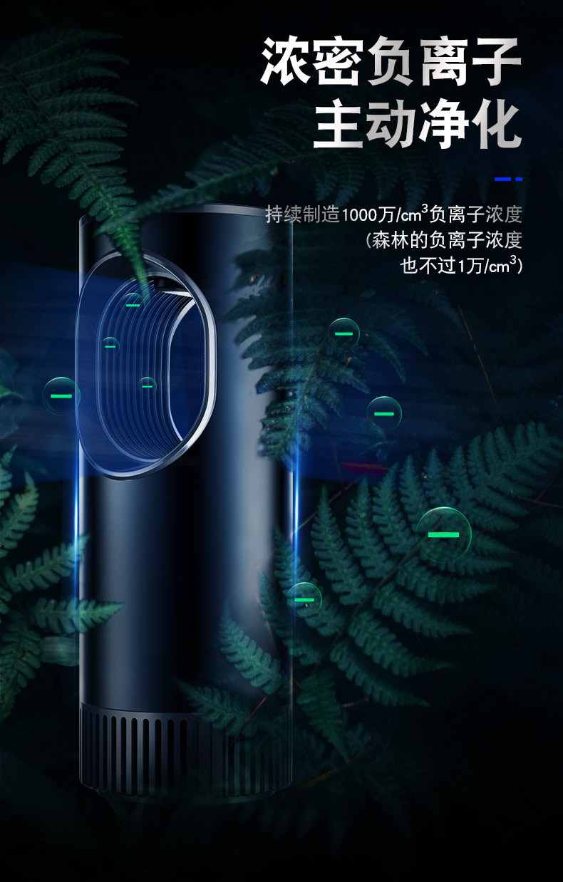 智能屏显车载空气净化器