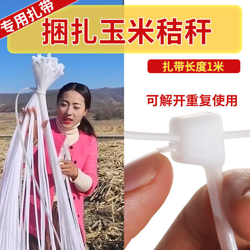 捆玉米秸秆扎带尼龙塑料勒死狗1米长扣可重复用捆玉米杆扎带加长