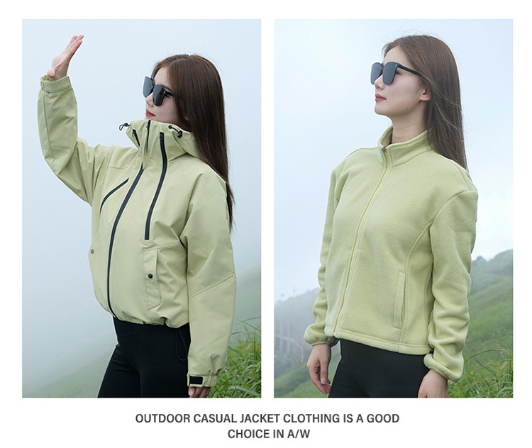 Soft Shell Hiking Jacket Windproof Waterproof Three-in-one_voghion.com