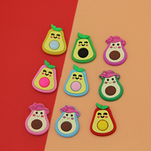 源头厂家批发PVC软胶牛油果发夹发圈贴片数据线配件立体滴胶工艺