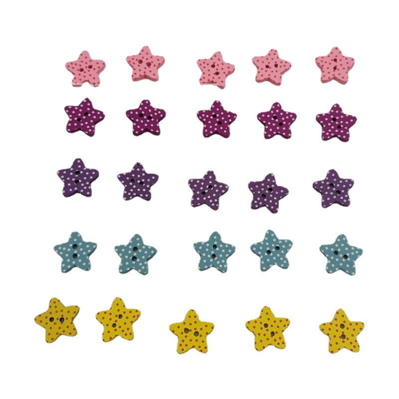 15mmDIY pinta lunares pintados estrella de cinco puntas fondo blanco pinta estrella de cinco puntas mezclada 100 por paquete