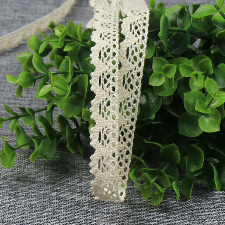 新款波浪网格单边蕾丝小花边 棉线精棉品质做工 时尚镂空立体花型