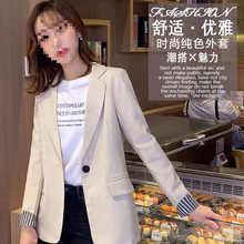 小西装外套女中长款春秋季新款韩版休闲宽松修身气质网红
