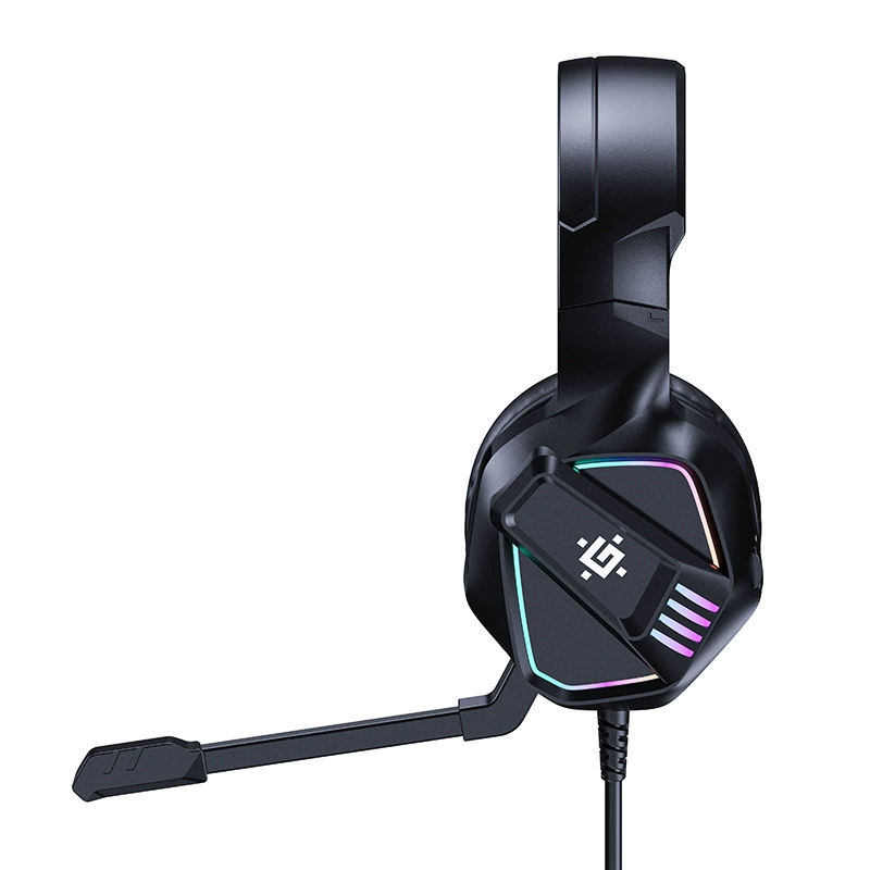 H86-Black Blue наушники, головной обод, киберспорт, проводная, крупная маркировка, фильм, символ, световые эффекты
