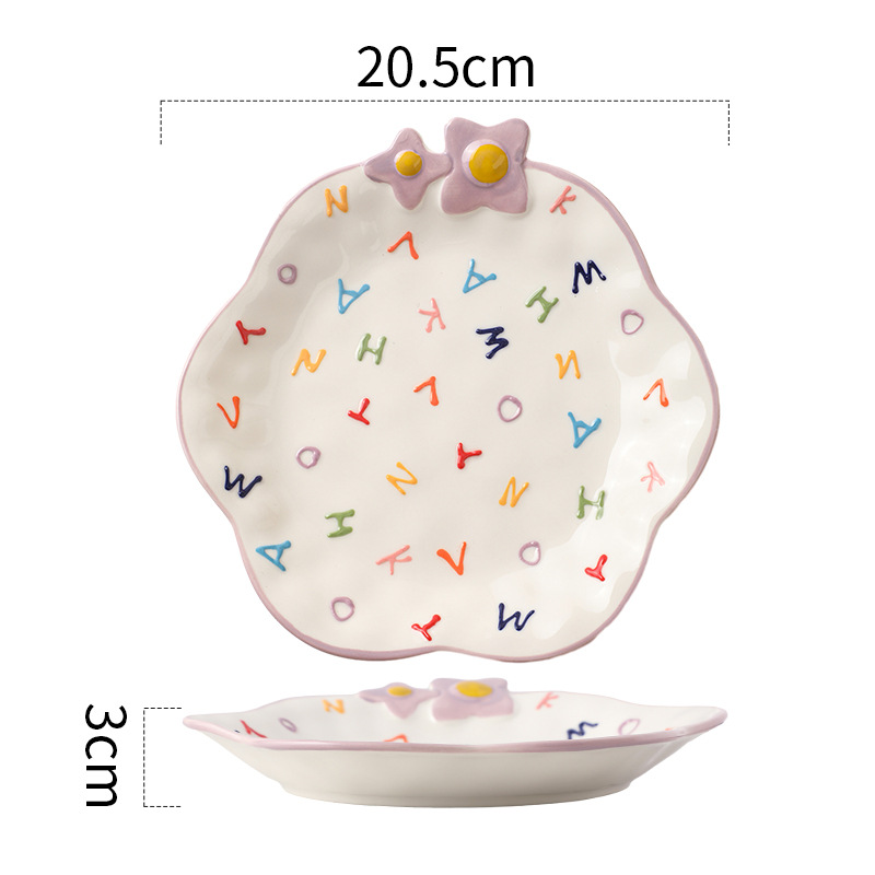 Flower plate-letters