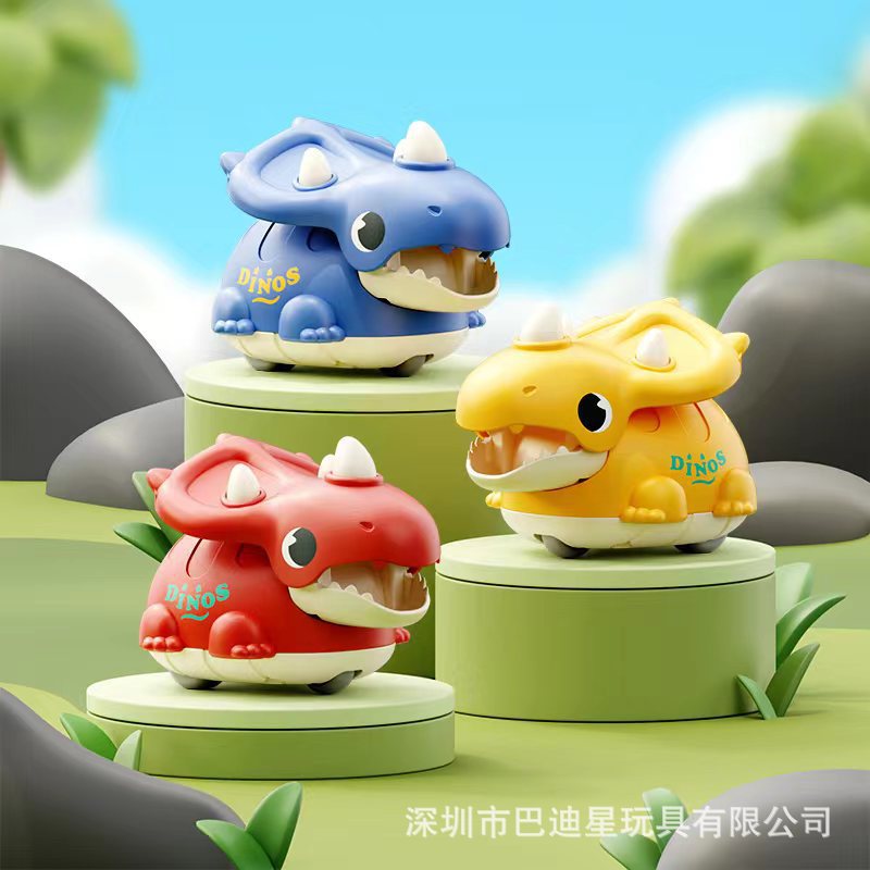 Exportación transfronteriza de dibujos animados para niños con forma de coches de inercia de compresión conejo cerdo perro león animal coche de juguete