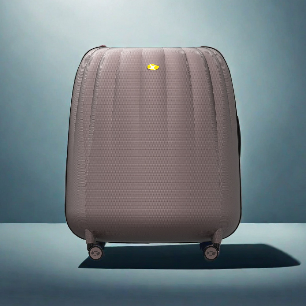 Vali nhựa PC size cabin 20 inch thiết kế vỏ trứng bánh mì độc đáo, bánh xe đa hướng êm ái, khóa mật khẩu — Màu cà phê chi tiết 1