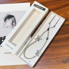 CASE金色蝴蝶结手机链条珍珠串珠雪花蝴蝶手机挂件高级感小众精致