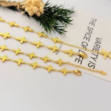 欧美时尚跨境爆款十字架系列复项链轻奢小众设计高级感手链饰品批