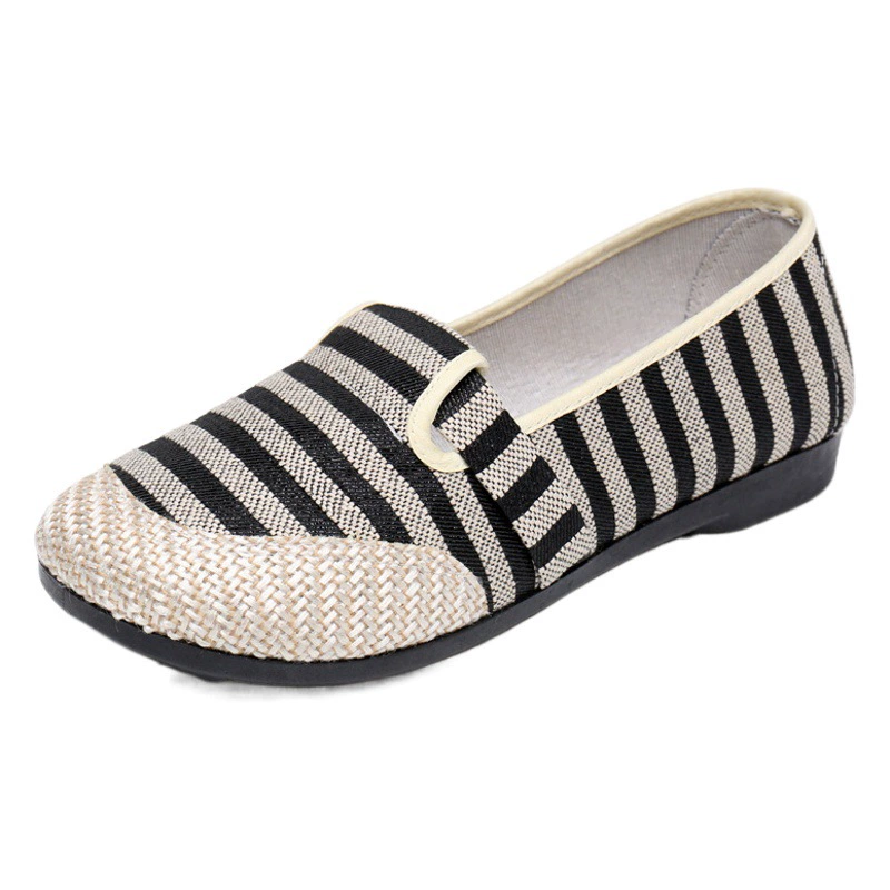 Новая обувь в этническом стиле Old Beijing, весенне-осенняя повседневная обувь без шнуровки для мам, нескользящая Женская Тканевая обувь Doudou среднего и пожилого возраста