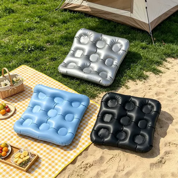 Cross-Border Hot-Selling 3D Inflatable Cushion for Outdoor Camping, Portable Air Cushion, Breathable and Pressure-Relieving, Suitable for Long Sitting, Office Cushion