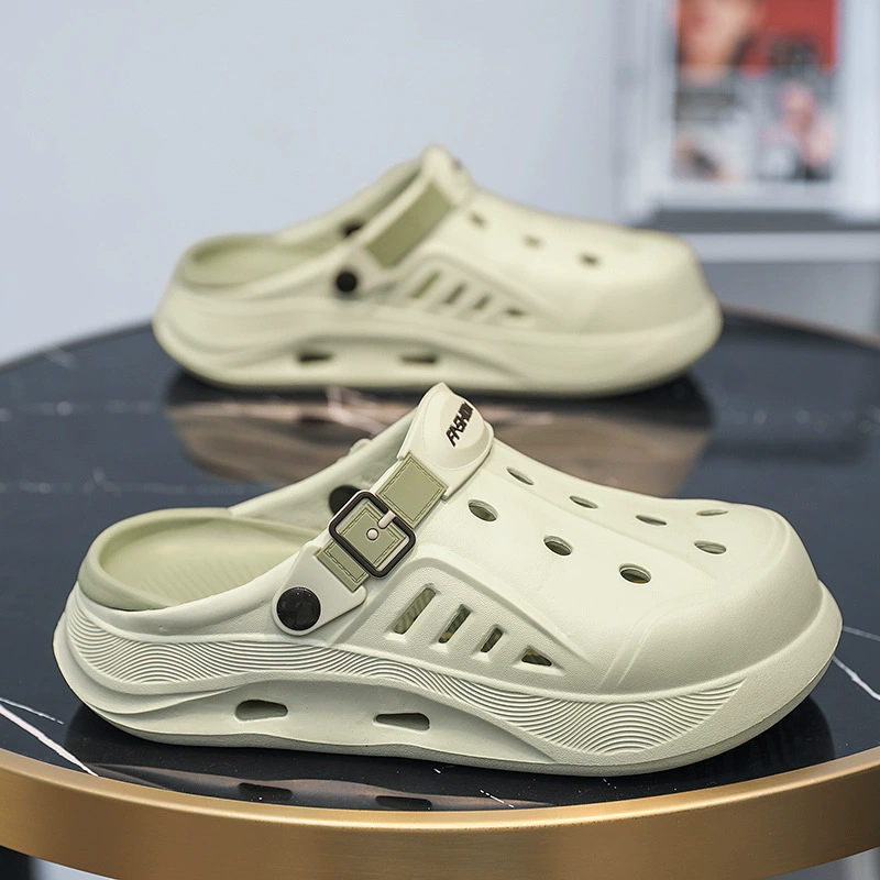 Обувь с дырками износостойкая спортивная пляжная мода Баотоу тапочка на открытом воздухе чувство дерьма толстая подошва летом носите нескользкое мягкое дно