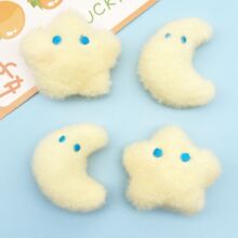 可爱月亮星星毛绒饰品配件diy包包挂件服装辅料胸针配饰鞋花批发