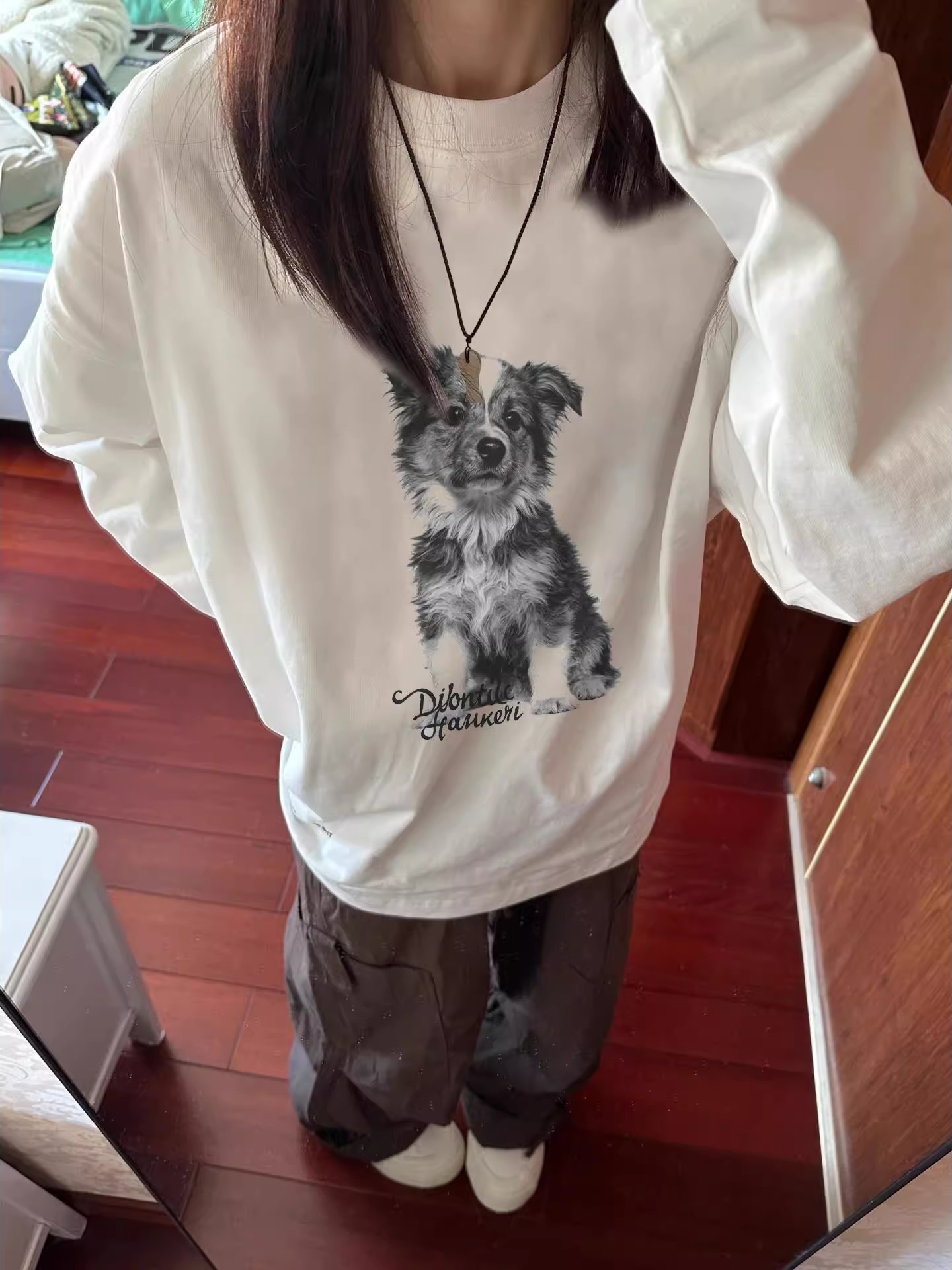 100% Pure Cotton American Retro Long-Sleeved T-Shirts for Men and Women, New Design Niche Loose Spring and Autum Trendy Tops