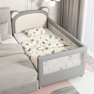 baby splicing bed solid wood with guardrail children's bed splicing bed baby bed children's baby bed widened artifact