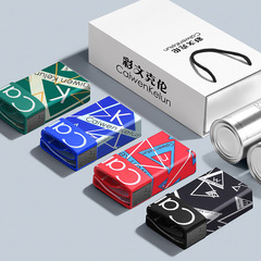 CaiwenKelun男士內褲平角冰絲超薄款透氣潮流個性印花四角短褲頭