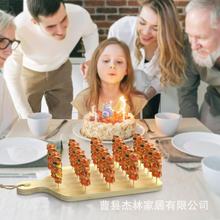 竹制食品串烧盘聚餐派对烧烤串板开胃菜串架新年棒棒糖支架菜板