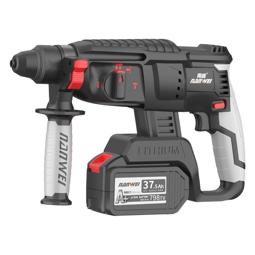 Оптовая продажа бесщеточный электрический инструмент двойного молотка ударного сверления литиевый электрический молоток электрический молоток три в одном набор инструментов