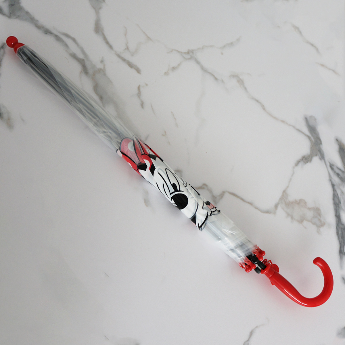 Niños panda paraguas transparente estudiante POE dibujos animados de plástico mango largo dinosaurio ins paraguas impresión LOGO regalo publicitario