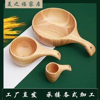日式网红水杯木质泡面杯创意实木水勺厂家直发可刻logo