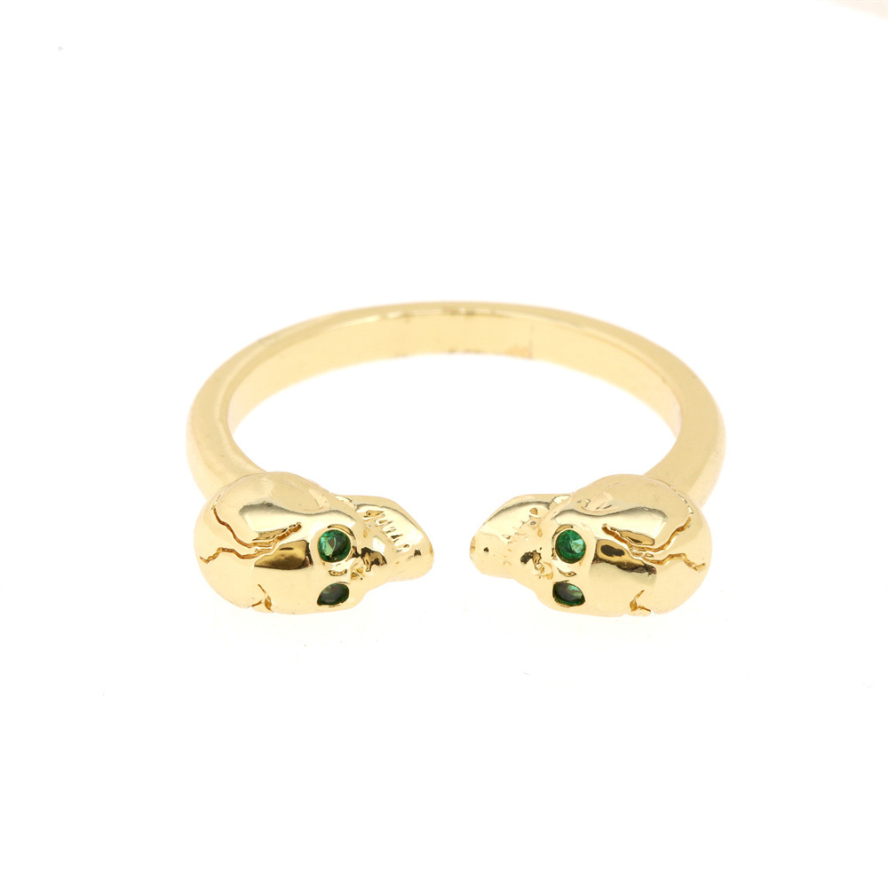 Fashion Snake Copper Inlay Zircon Rings 1 Piece