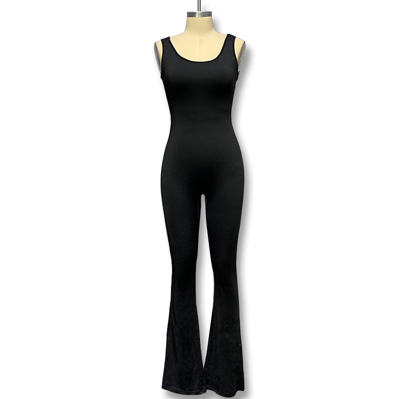 Fitness Classic Style Solid Color Polyester U Neck Tracksuit Jumpsuits display picture 11