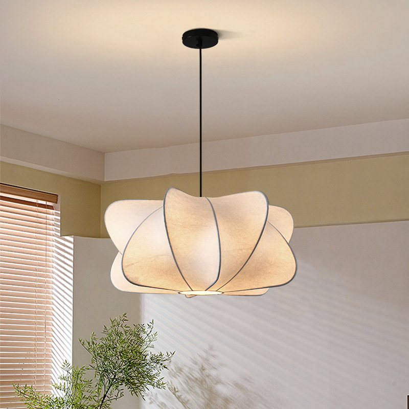 Diseñador italiano de seda lámpara de restaurante lámpara de sala de estar creativa estilo japonés luces de dormitorio de estudio L259
