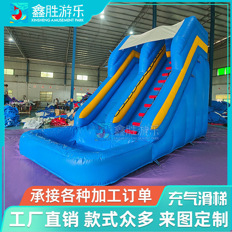 Tobogán inflable transfronterizo al aire libre PVC para niños Piscina infantil Castillo inflable comercial Parque de toboganes de agua Fabricante de comercio exterior